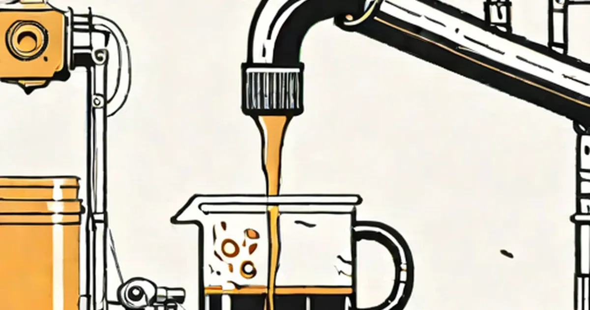 Motor oil being poured into a collection pan