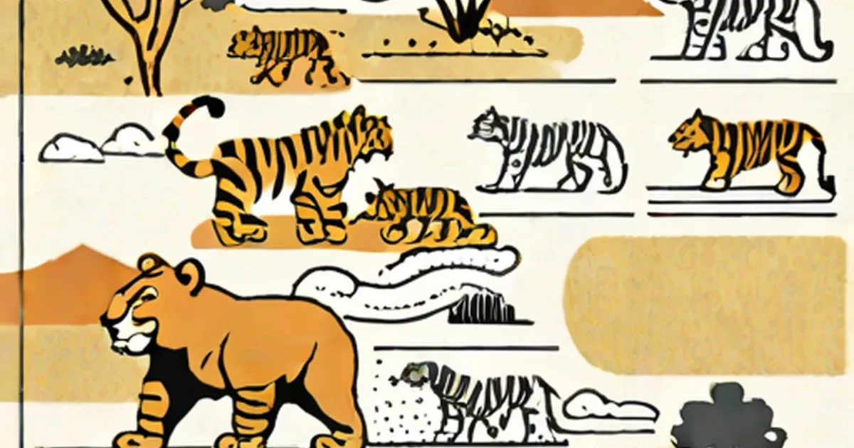 Illustrated infographic comparing a tigon with other big cats