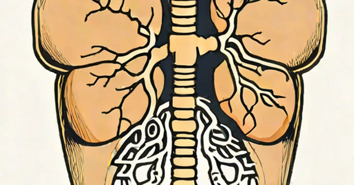 Anatomical illustration of kidneys, spine, and blood vessels