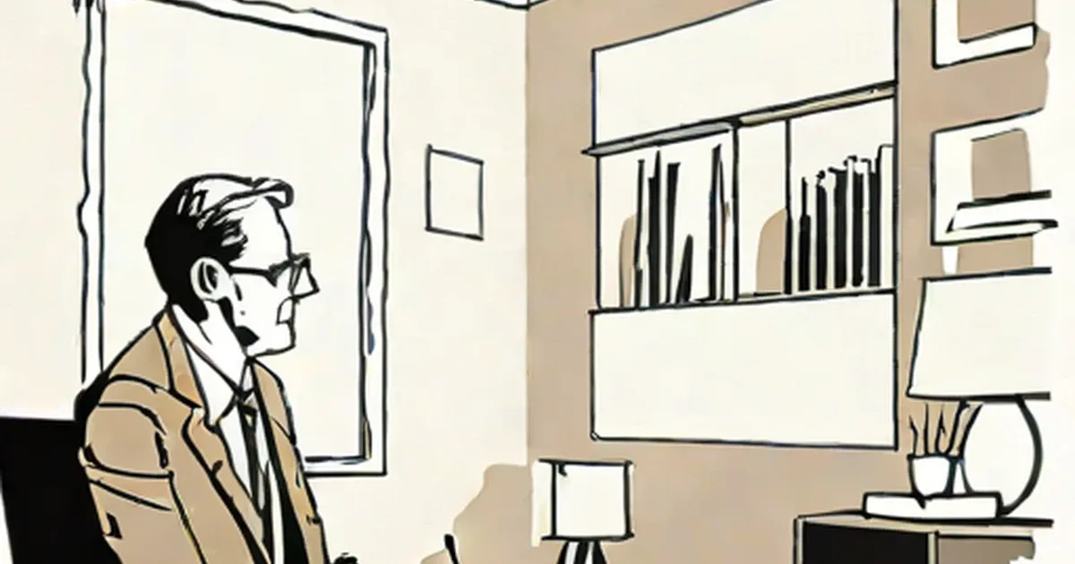 Martin Johnson wearing glasses and a tan jacket in an office setting