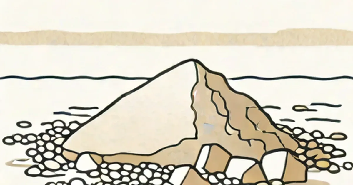 Illustration of salt crystals and rock formations in neutral tones
