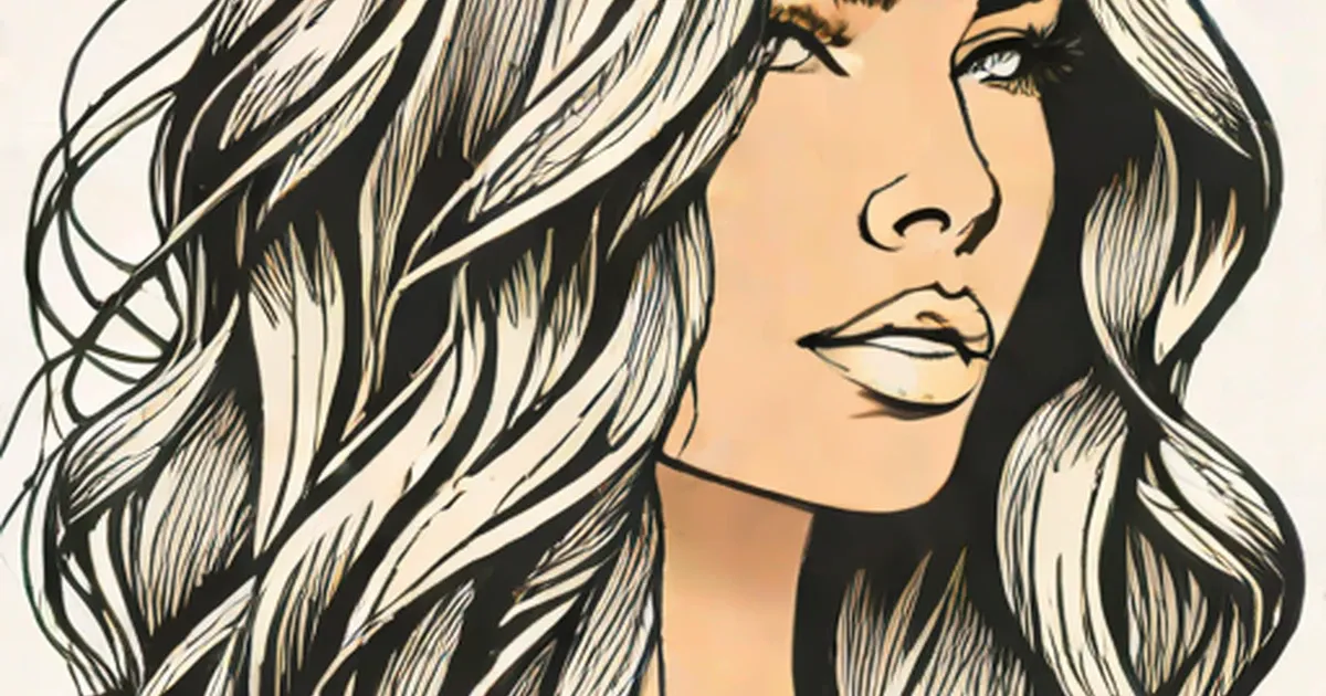 Woman with long, flowing, shiny hair
