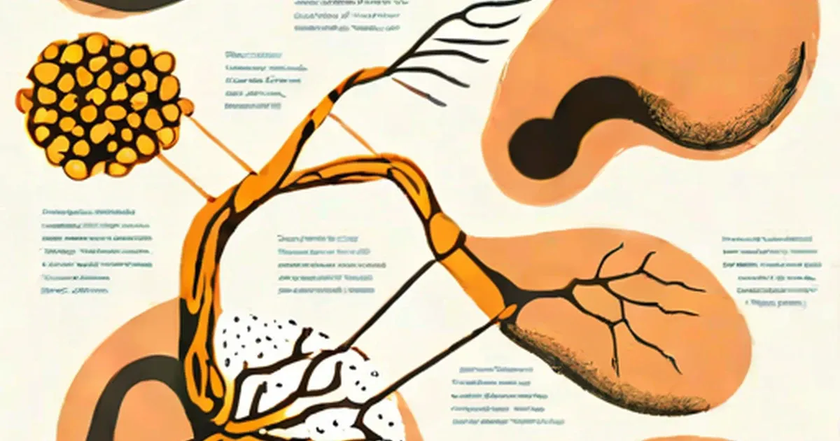 Anatomical diagram of kidneys showing cancer cells, tumor tissue, and blood vessels