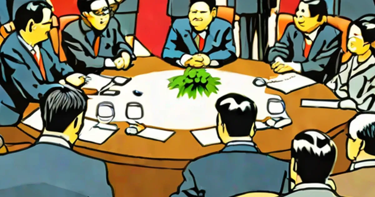 Government officials seated around a conference table