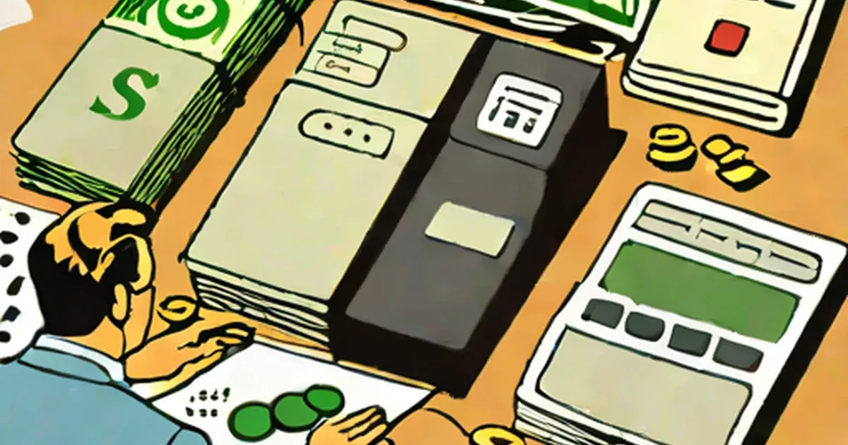 Money, seeds, coins, and a dark storage cabinet with a reaching hand