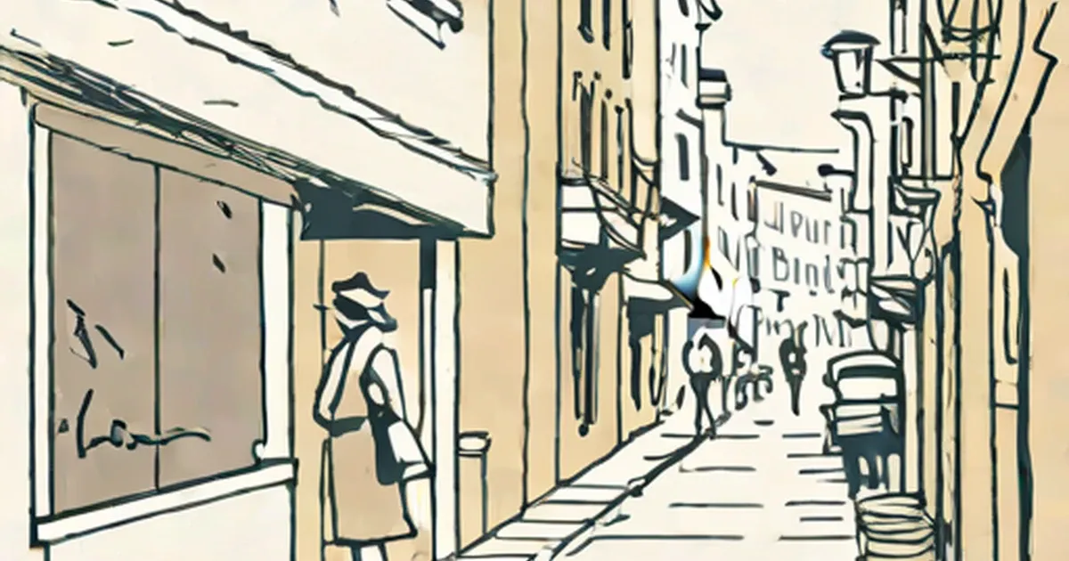 Woman gazes blankly at store window on busy street