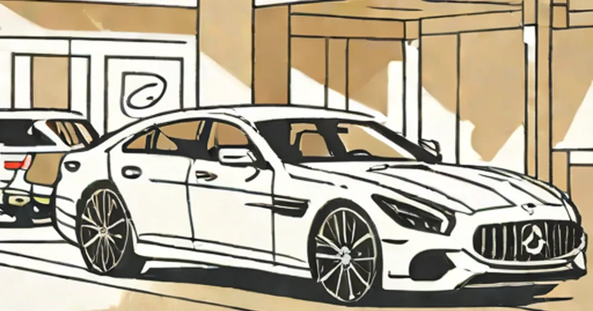 White Mercedes-AMG displayed in a modern showroom