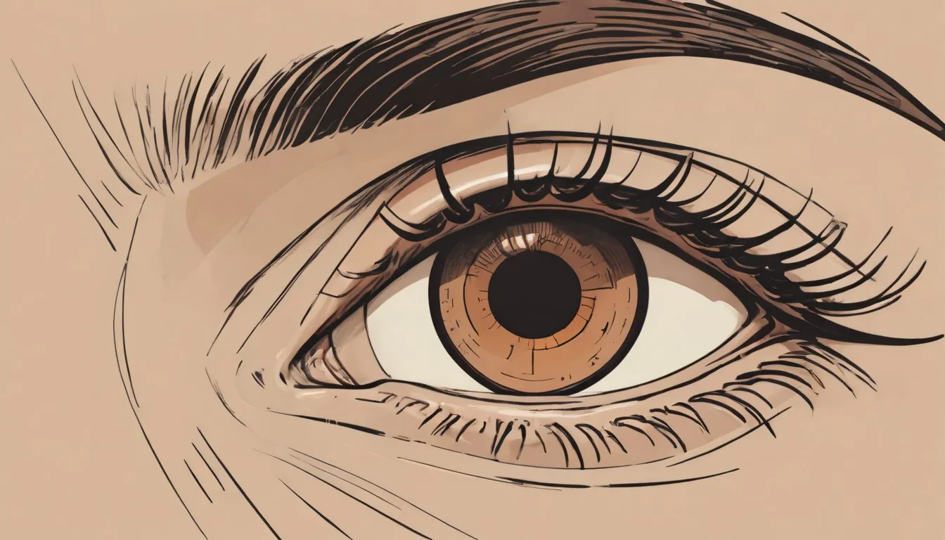Stylised illustration of a human eye with the lower eyelid caught mid-twitch, shown with subtle motion lines