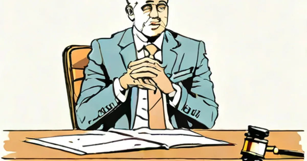 Matt LeBlanc in blue suit at desk with legal documents and gavel