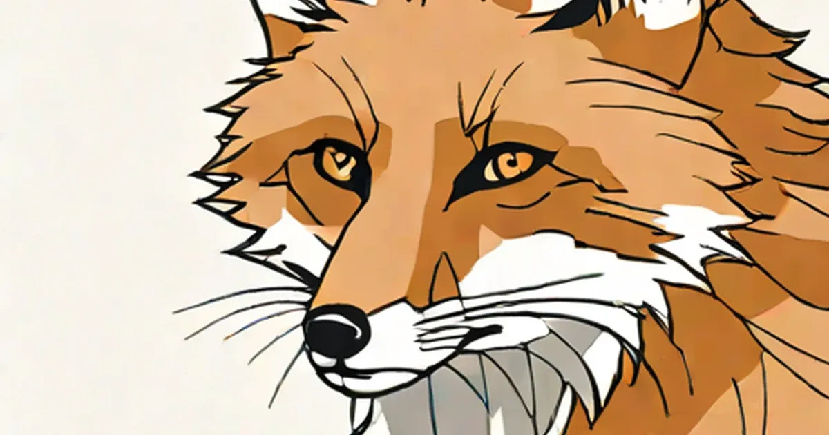 Stylized illustration of a fox’s face with amber eyes