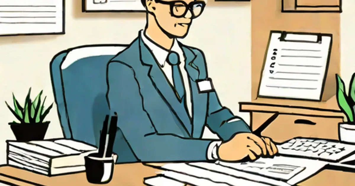Professional at desk reviewing resume
