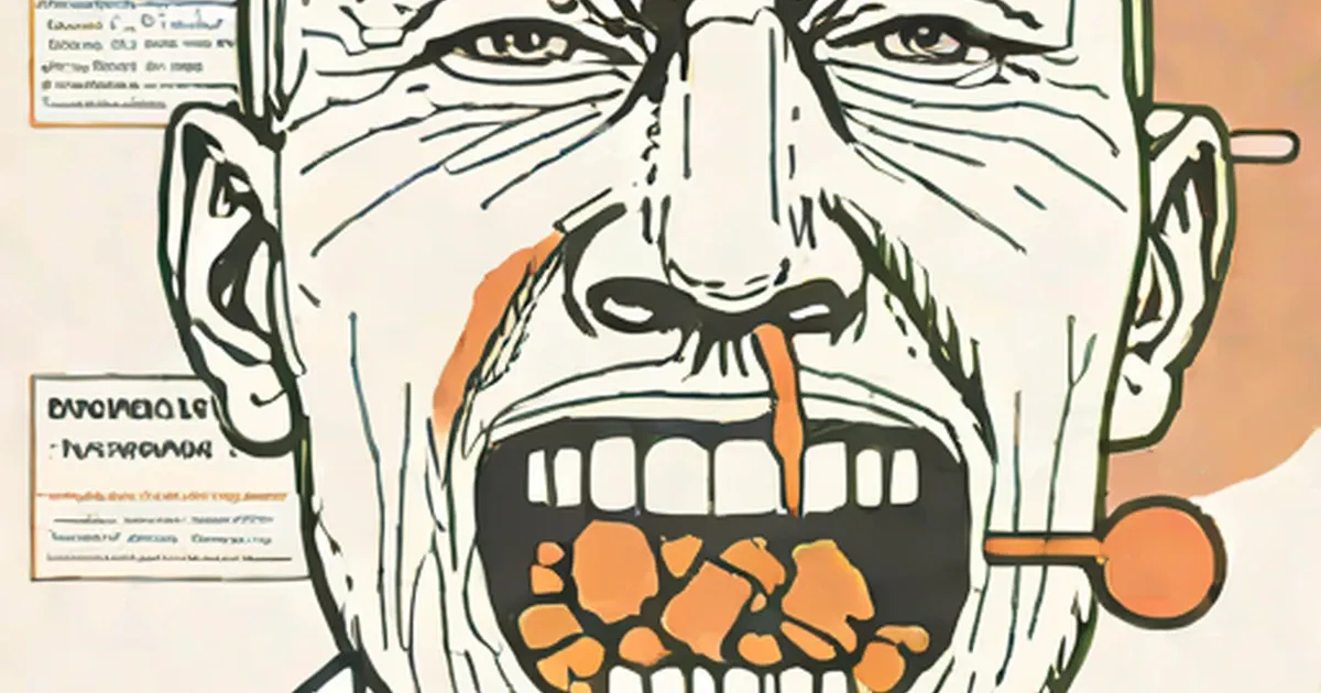 Face with severe tooth decay and erosion from methamphetamine use