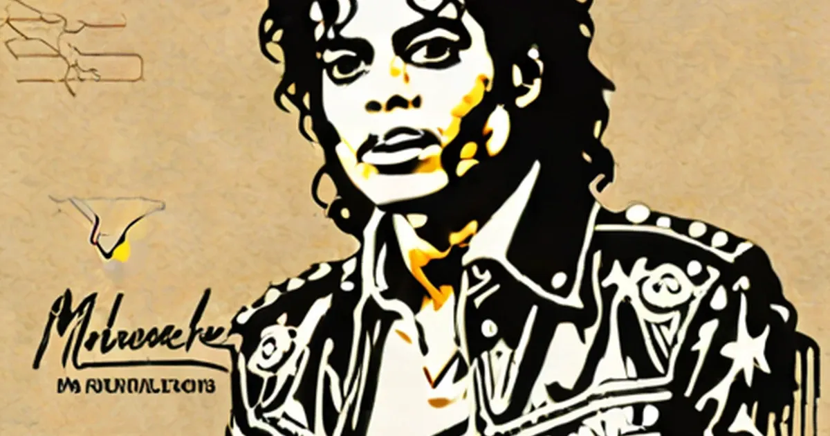 Michael Jackson in pop art illustration wearing white face makeup and studded jacket