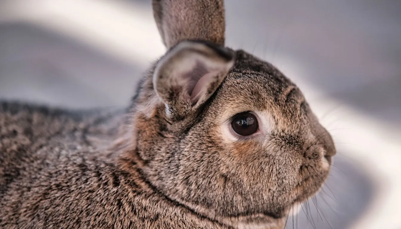 Close-up of a rabbit with upright ears