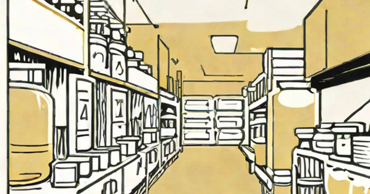 Muriatic acid bottles stored on shelves in an industrial facility