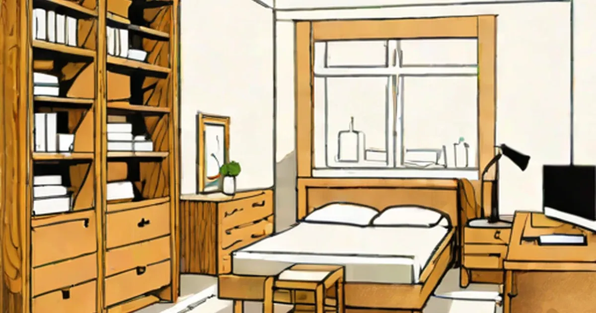 Wooden bed with white bedding and pillows in a bedroom