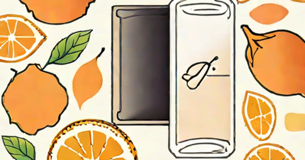Citrus fruits surrounding glasses of tea and water