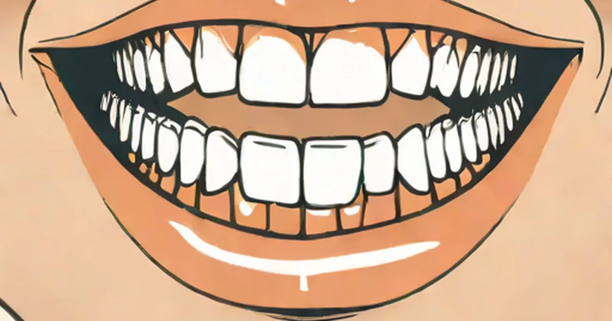 Illustration of bright white teeth in a wide smile