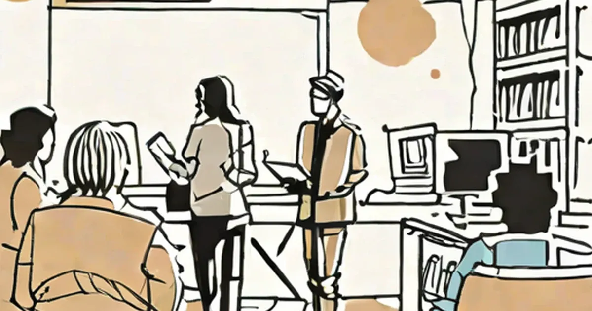 Office workers using phones and computers at desks