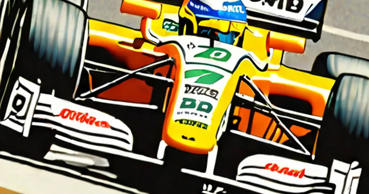 Formula 1 racing cars in yellow and orange