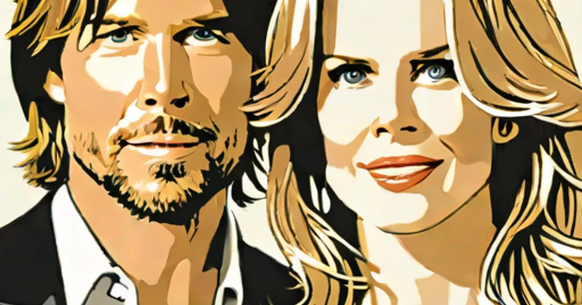Stylized illustration of Nicole Kidman and Keith Urban