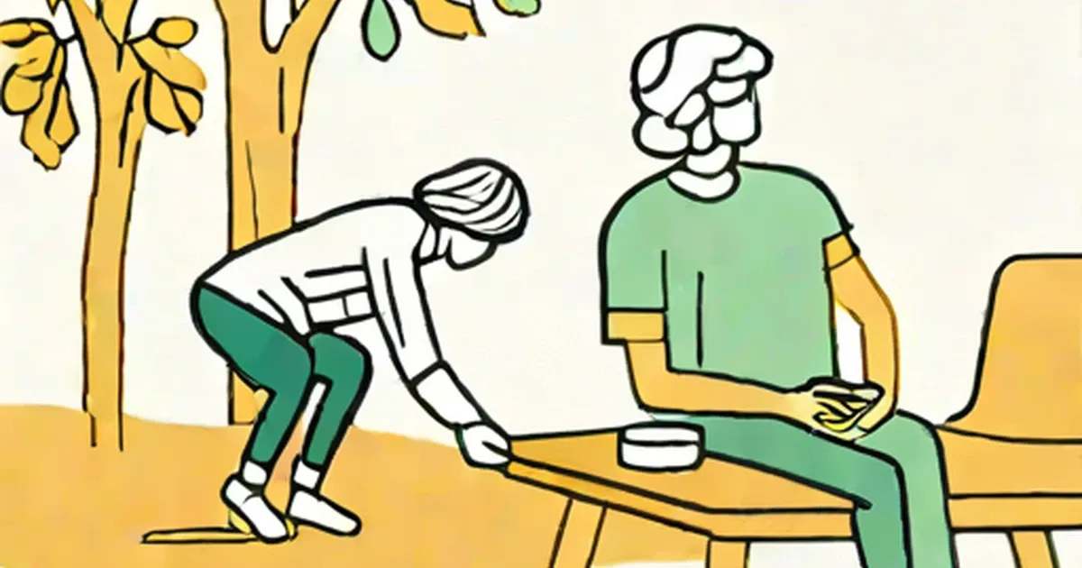 Therapist supervises patient performing a supported exercise