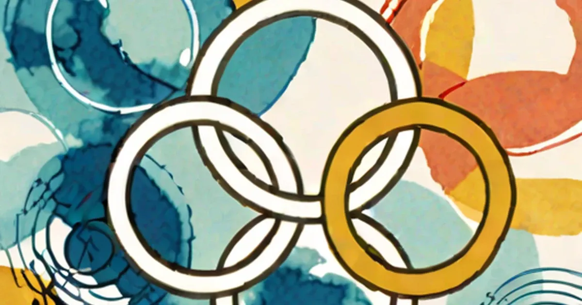 The five Olympic rings interlocked in blue, black, red, yellow, and white