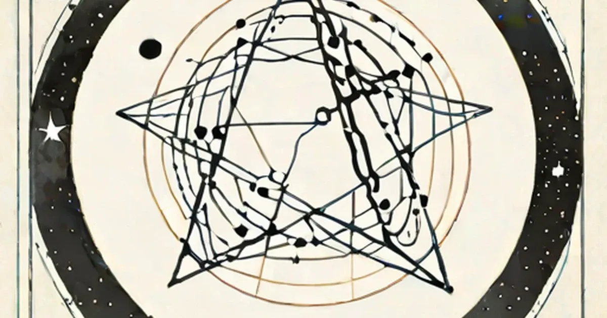 Star constellation Ophiuchus depicted with connected points and concentric circles