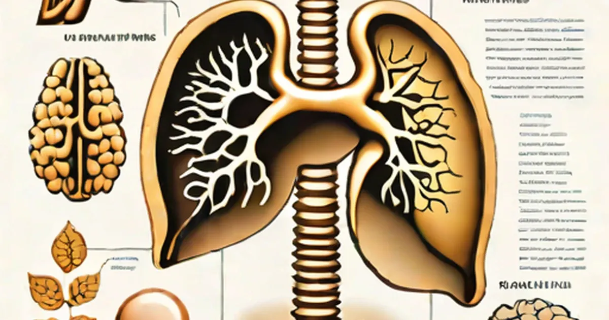Anatomical illustrations of organs with detailed branching internal structures in gold