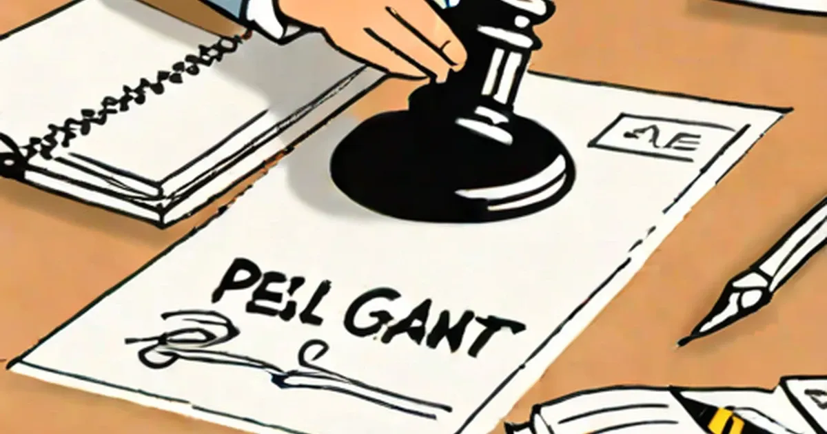 Hand stamping approval on a Pell Grant document