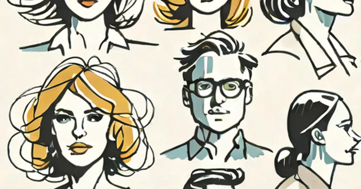 Stylized illustrations of diverse individuals representing different personality types