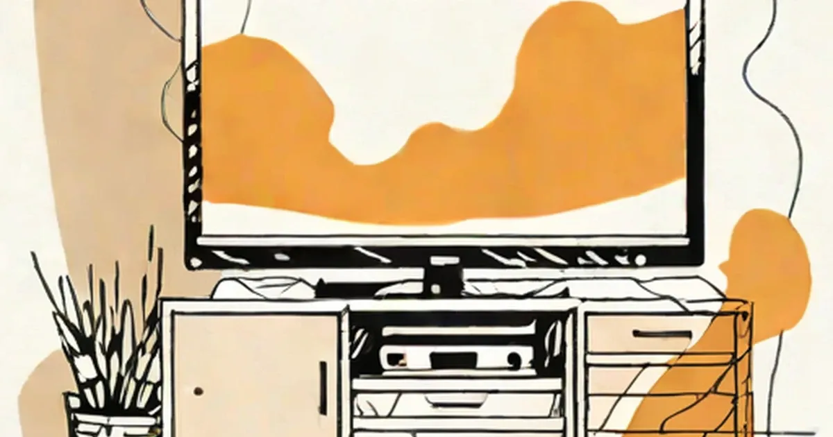 TV display showing a persistent orange pattern burned into the screen