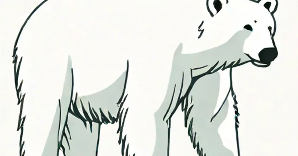 White polar bear illustrated in side profile
