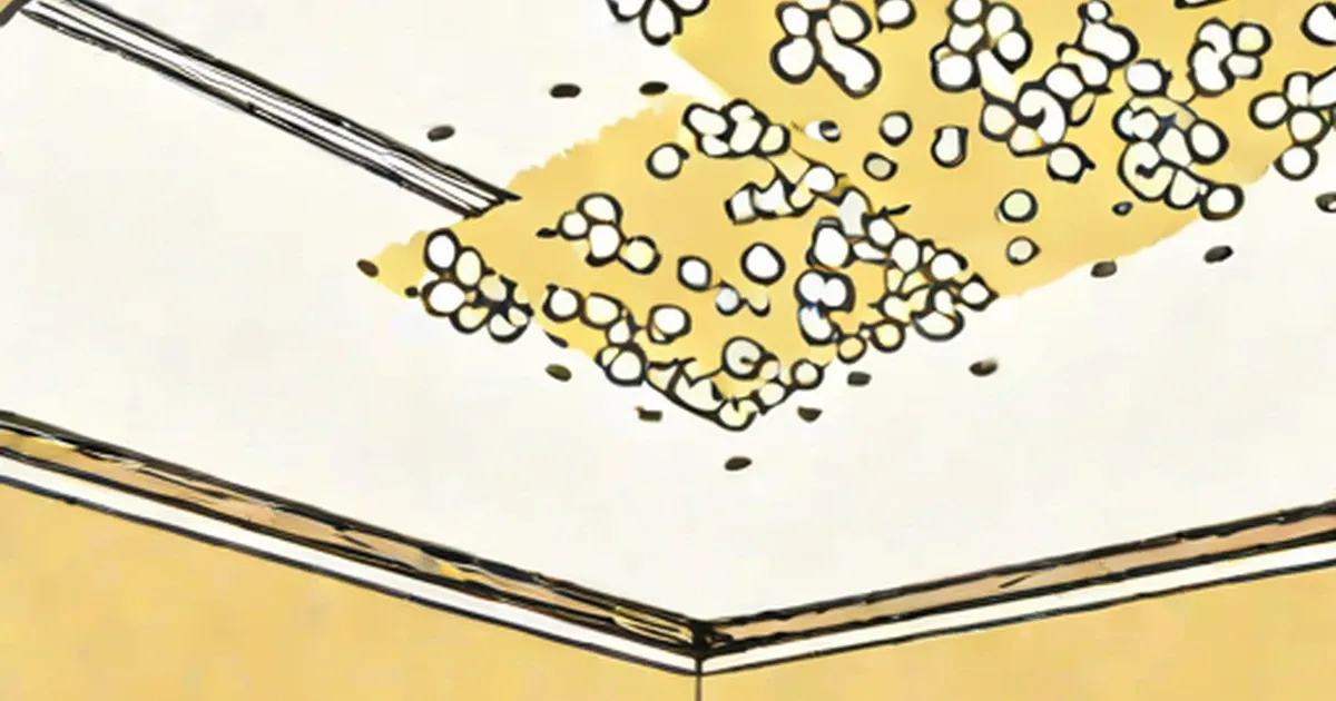 White popcorn-textured ceiling surface
