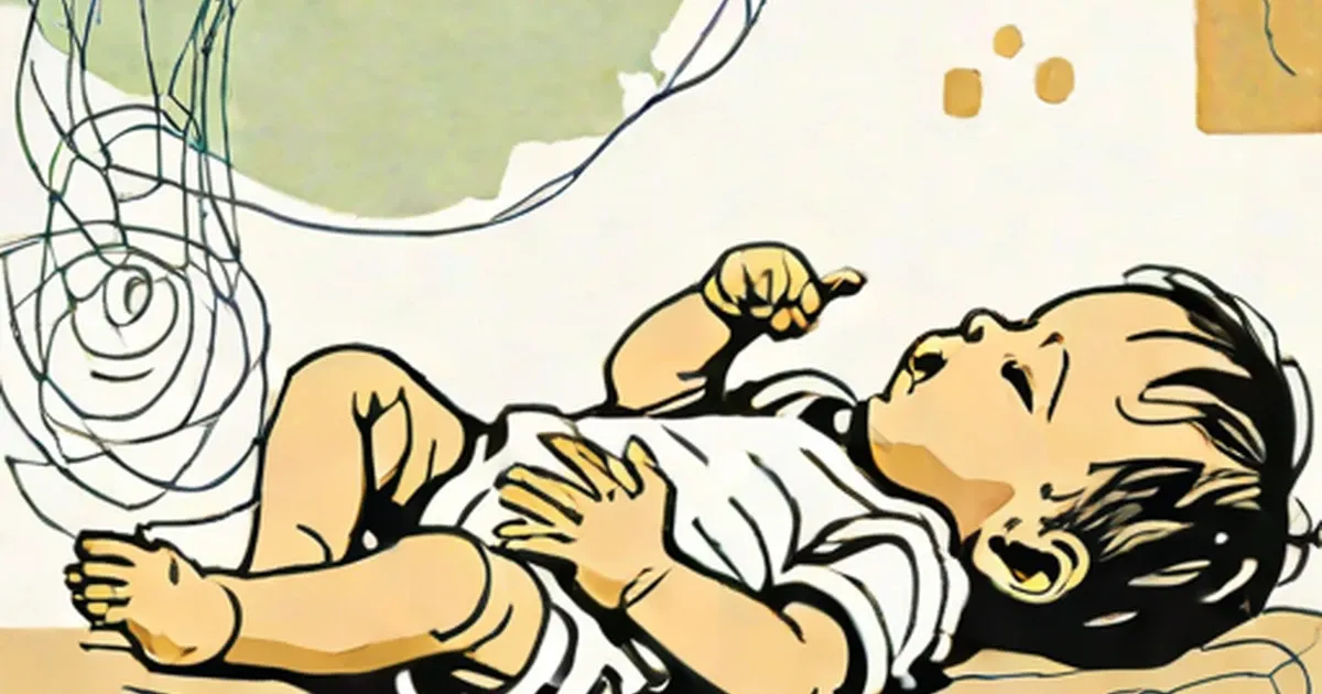 Illustration of infant lying on back with head turned to side