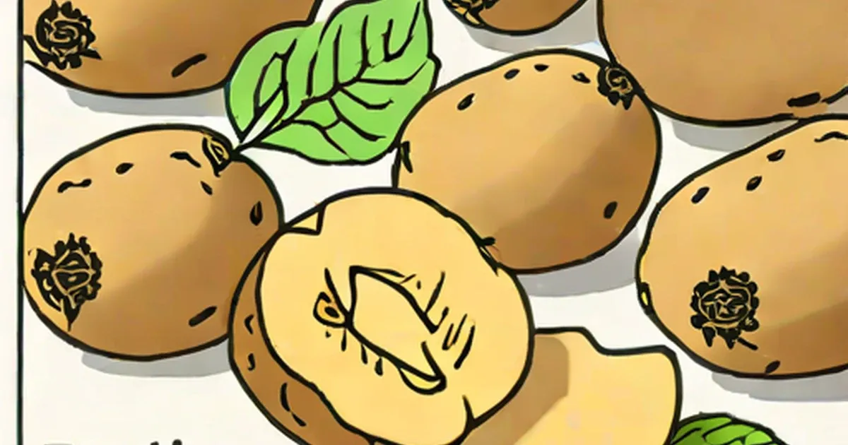 Illustrated potatoes with sprouting eyes and green leaves