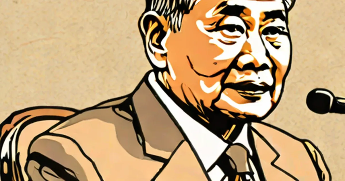 Illustration of Pridi Banomyong in formal attire