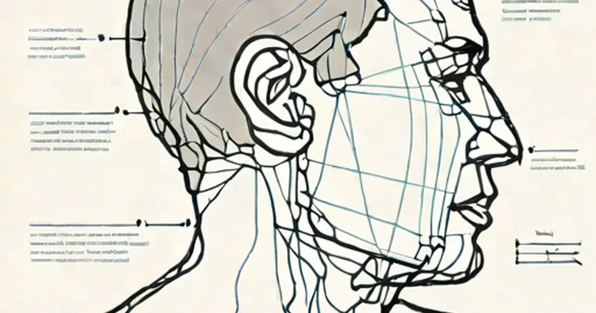 Diagram of nerve pathways and neural systems in head and neck