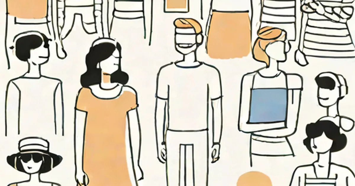 Line-drawn illustration depicting diverse individuals with different appearances