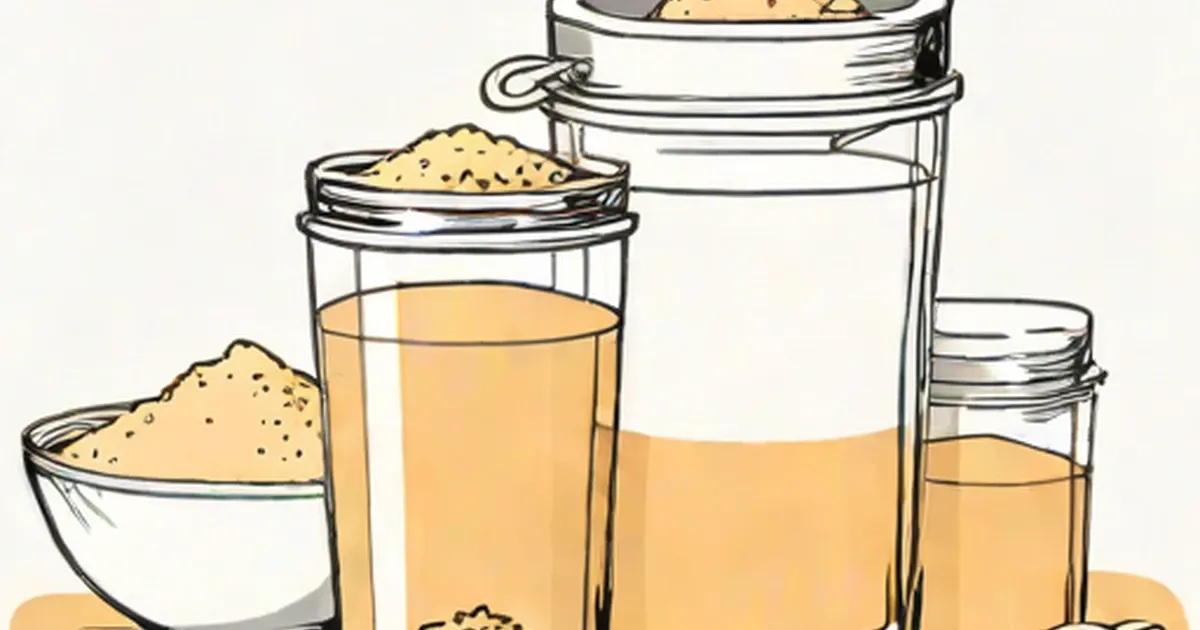 Bowls of protein powder and glasses of mixed protein shakes