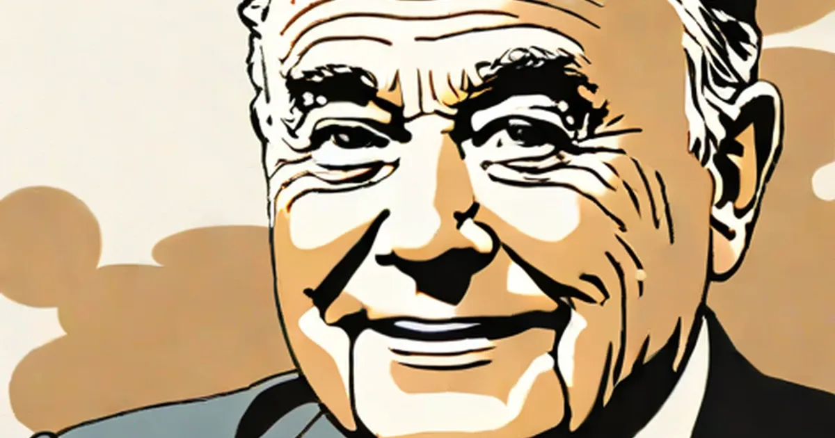 Stylized illustration of Ray Kroc wearing glasses