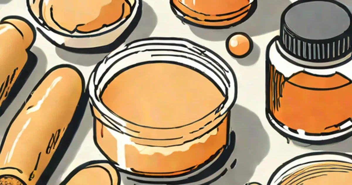 Illustrated arrangement of honey jar, garlic, and remedy bottles