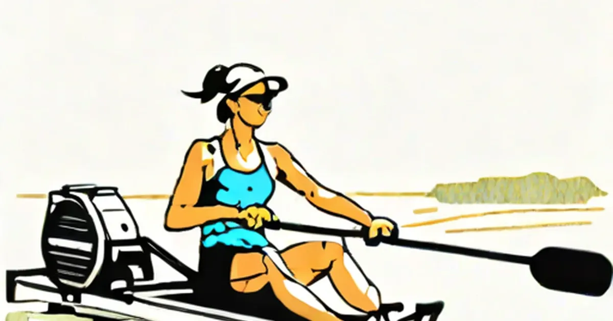 Woman using a rowing machine