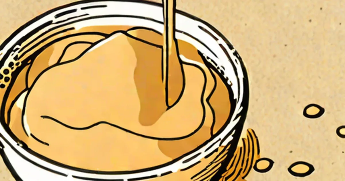 Whisk stirring pale flour in a white-rimmed bowl
