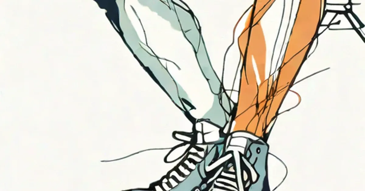 Legs with nerve lines running through them illustrated in orange and teal tones