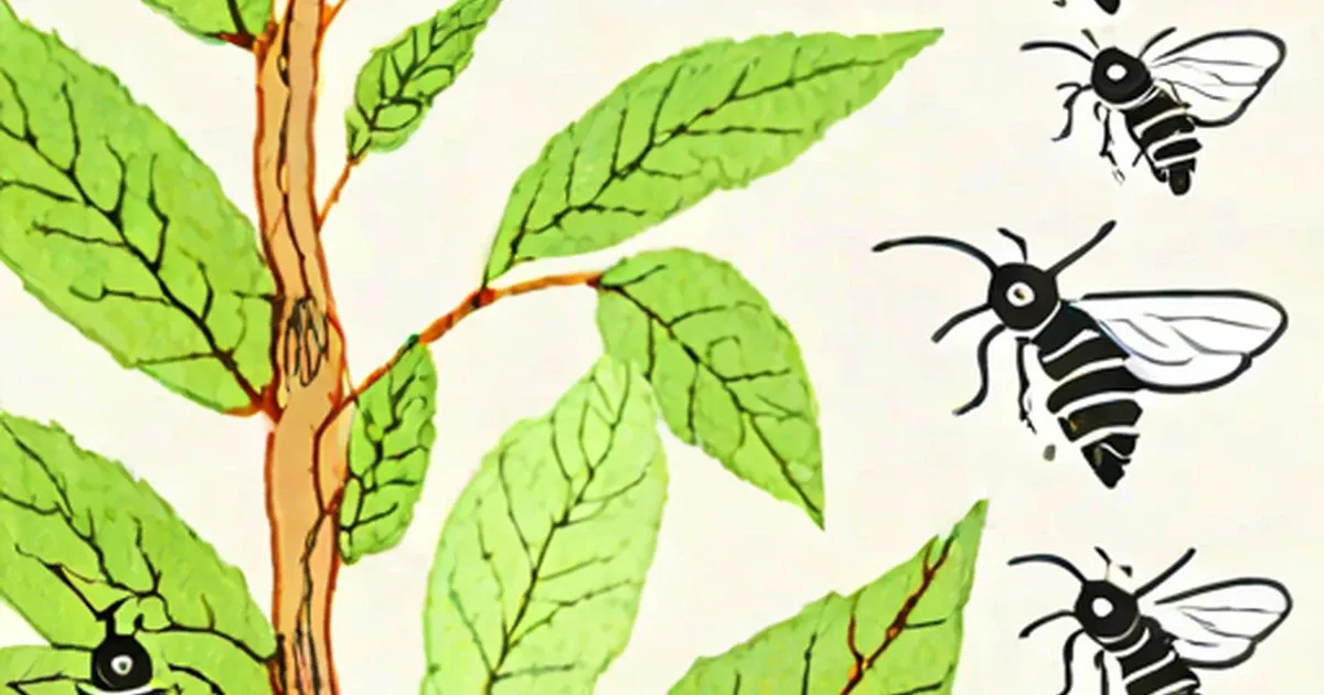 Silkworm caterpillar on mulberry leaves alongside illustrations of three adult silk moths