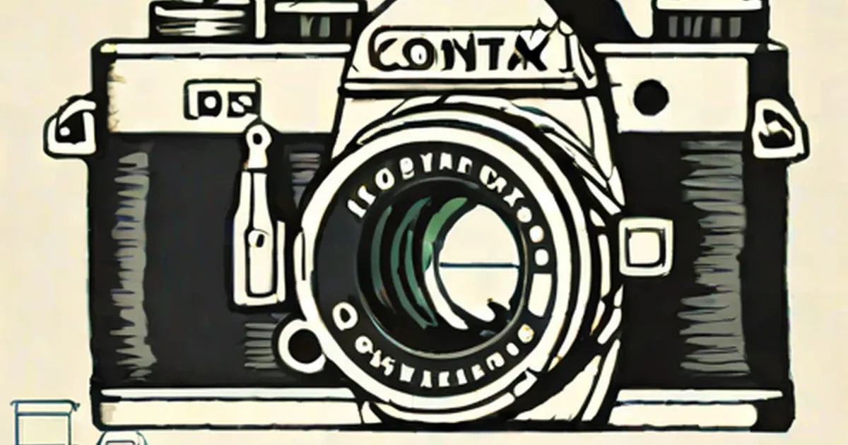 Stylized illustration of a Contax camera