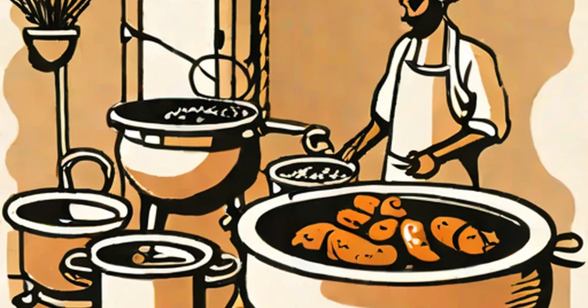 Chef preparing tandoori chicken in clay tandoor pots