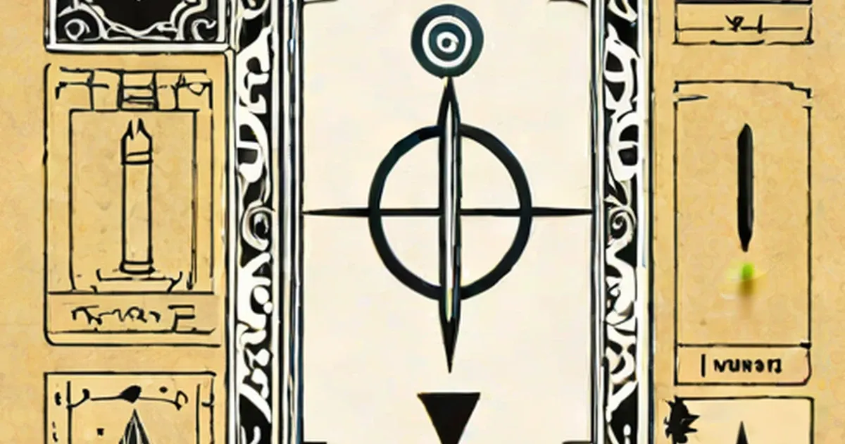 Tarot cards on cream paper with the Wheel of Fortune card in center