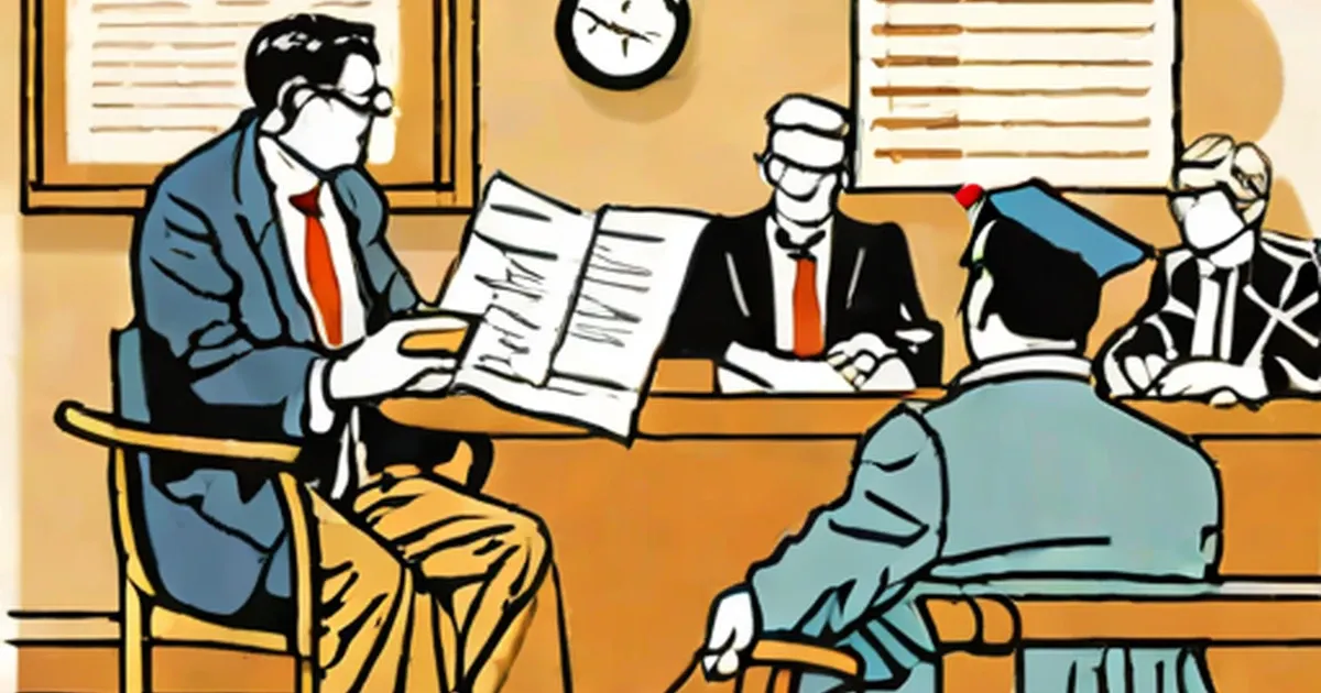 Businessmen reviewing tax policy documents in a formal meeting illustration